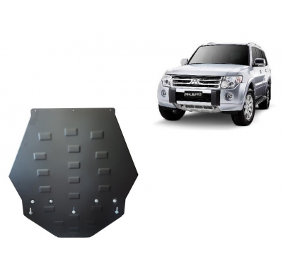 Protector de Acero para caja de cambios del Mitsubishi Pajero 4 (V80, V90) Año: 2007 - 2021 Grosor: "3"mm 3.8; 3.2 Di-D V80; V90