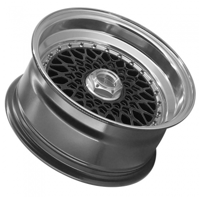 Llanta LENSO WHEELS BSX 8,0X15" BLANK ET25 CB73,1 NEGRO ARO PULIDO