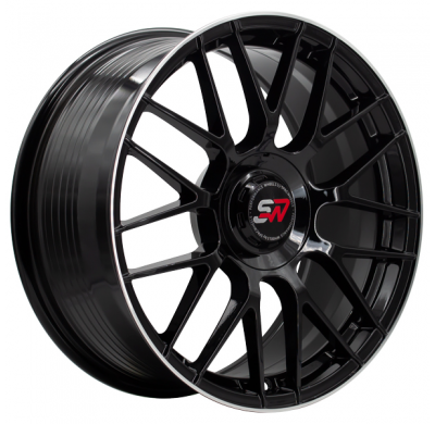 Llanta SPACWHEELS F083 8,0X18" 5X112 ET40 CB73,1 BLACK GLOSS / LIP ALUM