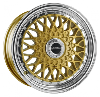 Llanta LENSO WHEELS BSX 7,0X15" 4X100 ET38 CB73,1 ORO ARO PULIDO