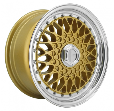 Llanta LENSO WHEELS BSX 7,0X15" 4X100 ET38 CB73,1 ORO ARO PULIDO