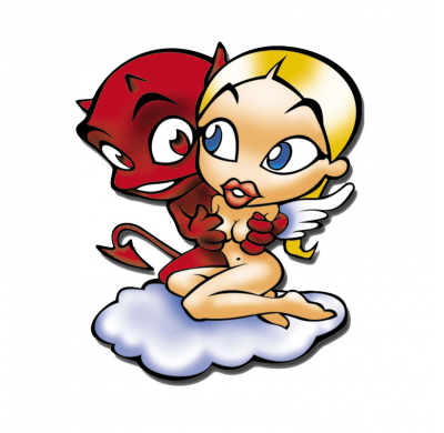 Pegatina Niño + Niña - 12x10cm