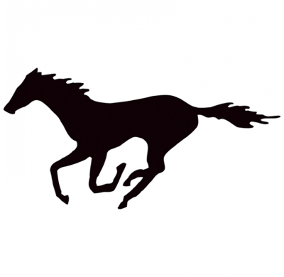 Adhesivo Caballo Galopante - Negro - 22x10.5cm