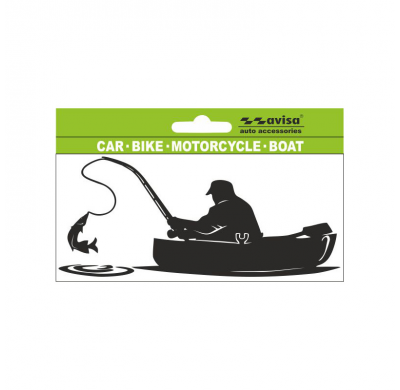 Autotattoo Sticker Fisher in Boat - 14x6,5cm