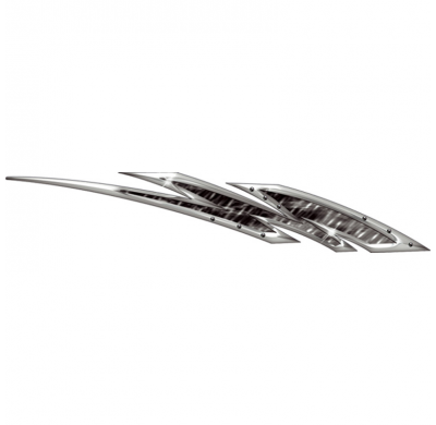 Set De Pegatinas Metal Flash - Plata/Acero - 2x 50x7cm