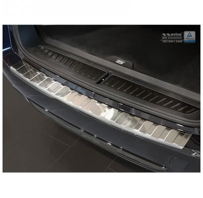 Protector paragolpes trasero acero inox BMW 5-Serie G31 Touring 2016- 'Ribs'