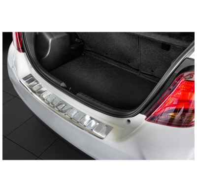 Protector paragolpes trasero acero inox Toyota Yaris III Facelift 2014- 'Ribs'