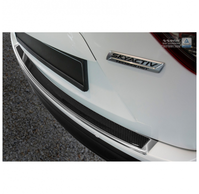 Protector Paragolpes Trasero Acero Inox 'Deluxe' Mazda Cx5 2012- Chrome/Black Carbon