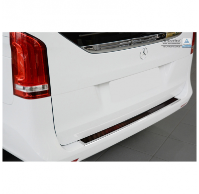 Protector De Paragolpes Trasero Inox 'Deluxe' Mercedes Vito W447 2014- Cromado/Rojo-Negro Carbon