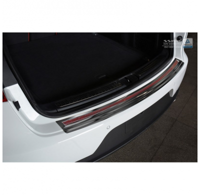 Protector Paragolpes Trasero Acero Inox 'Deluxe' Porsche Macan 2014- Negro/Red-Negro Carbon