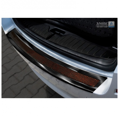 Protector Paragolpes Trasero Acero Inox 'Deluxe' Bmw 5-Serie F11 Touring 2010-2016 Negro/Red-Negro Carbon