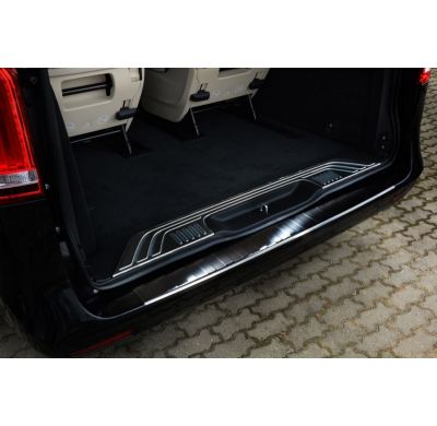 Negro Protector de paragolpes acero inox Mercedes Vito / V-Class 2014-'Ribs'