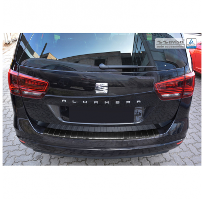 Negro Protector de paragolpes acero inox Seat Alhambra & Volkswagen Sharan II 2010- 'Ribs'