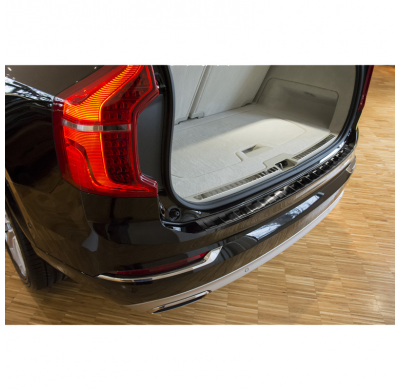 Protector paragolpes trasero Negro acero inox Volvo XC90 2015- 'Ribs'