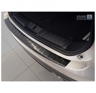 Protector paragolpes trasero Negro acero inox Jaguar F-Pace 2016- 'Ribs'