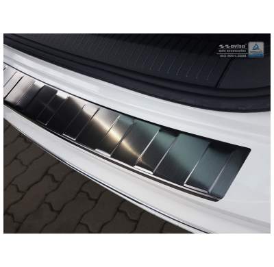 Protector paragolpes trasero Negro acero inox Volkswagen Tiguan II 2016- 'Ribs'