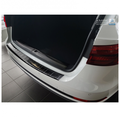 Protector paragolpes trasero Negro acero inox Audi A4 B9 Avant 2015- 'Ribs'