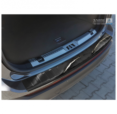 Protector paragolpes trasero Negro acero inox Ford Edge II 2014- 'Ribs'