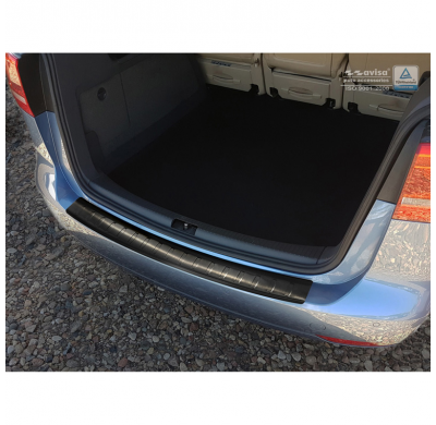 Protector paragolpes trasero Negro acero inox Volkswagen Touran II 2010-2015 'Ribs'