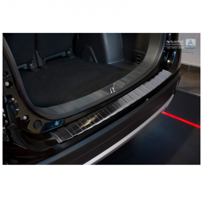 Protector paragolpes trasero acero inox Negro Mitsubishi Outlander III 2015- 'RIbs'