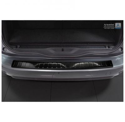 Protector paragolpes trasero Negro acero inox Citroën C4 Picasso II 2013-2016 & 2016- 'Ribs'