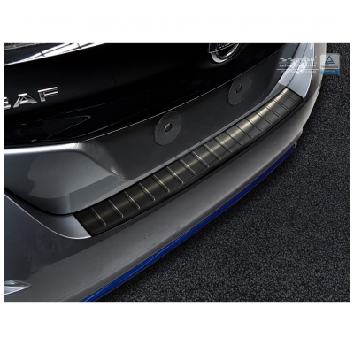 Protector paragolpes trasero Negro acero inox Nissan Leaf II 2017- 'Ribs'