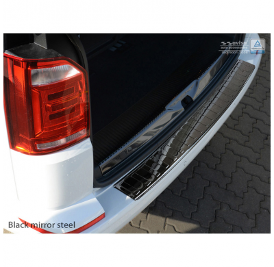 Black Mirror Protector paragolpes trasero acero inox Volkswagen Transporter T6 2015- (with rear hatch)   'Ribs'
