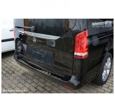 Black Mirror Protector paragolpes trasero acero inox Mercedes Vito / V-Class 2014-'Ribs'