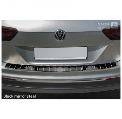 Black Mirror Protector paragolpes trasero acero inox Volkswagen Tiguan II incl. Allspace 2016- 'Ribs'