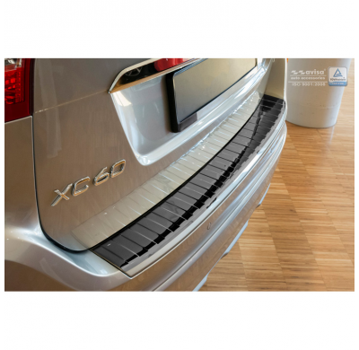 Black Mirror Protector paragolpes trasero acero inox Volvo XC60 2013-2016 'Ribs'