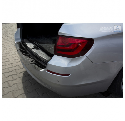 Black Mirror Protector paragolpes trasero acero inox BMW 5-Serie F11 Touring 2010-2016 'Ribs'