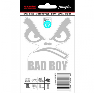 Pegatina Bad Boy - 7,5 X 8,5 Cm - Gris