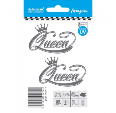 Pegatina Auto Tattoo QUEEN 2pcs - 6,3x4cm