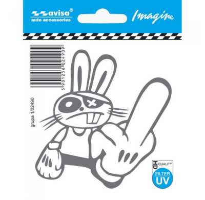 Auto Tattoo Pegatina Conejo - 8,4x8,6 cm