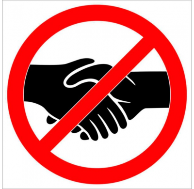 Pegatina Apretón De Manos Prohibido - 15cm