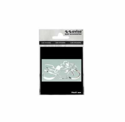 Adhesivo De Níquel 'Motociclista' - 75x40mm