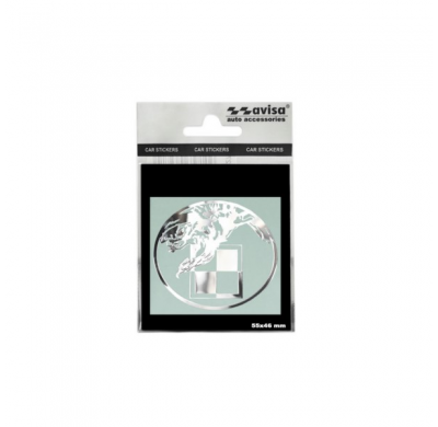 Adhesivo De Níquel 'Checker Con Un Águila' - 50x55mm