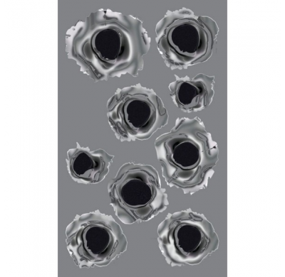 AutoTattoo Adhesivo Huellas de Escopeta 3D Cromo - 9,5 x 16,1 cm