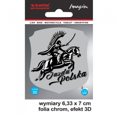 AutoTattoo Adhesivo Husar 3D Cromo - 6,33 x 7 cm