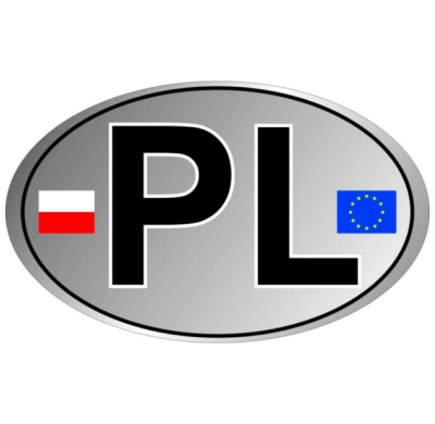 AutoTattoo Adhesivo PL + Banderas 3D Cromo - 12,4 x 7,6 cm