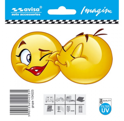 Auto Tattoo Pegatina Caras/Besos - 11x6 cm