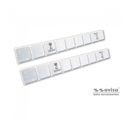 Rayas Reflectantes / Pegatinas - 50x5,5cm - Blanco - Juego De 2 Piezas