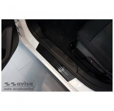 Protectores De Umbral De Puerta De Acero Inoxidable Negro Adecuados Para Bmw Serie 1 F40 Hb 5-Puertas 2019- 'Edición Especial' -