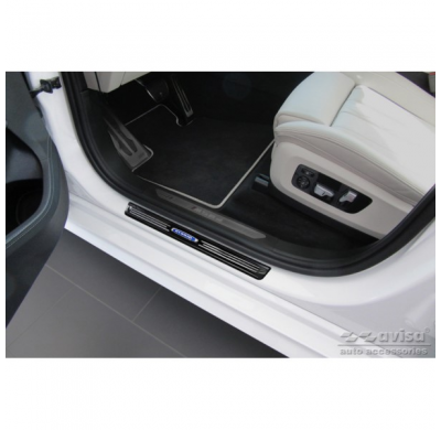 Protectores de umbral de puerta Mirror Black Inox adecuados para BMW X7 G07 2019- 'Hybrid' - 4 piezas