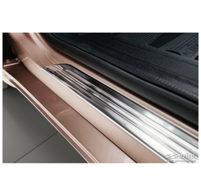 Protectores de umbral de puerta de acero inoxidable valido para Fiat 500e Berlina 3 puertas 2020 2 piezas