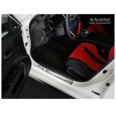 Protectores De Umbral De Puerta De Acero Inoxidable Adecuados Para El Honda Civic X Hb 5-Puertas 2017- 'Sportline' - 4-Piezas