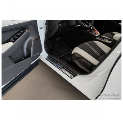 Protectores de umbrales de puerta Black Inox aptos para Honda HR-V 2021- 'Hybrid' - 4 piezas