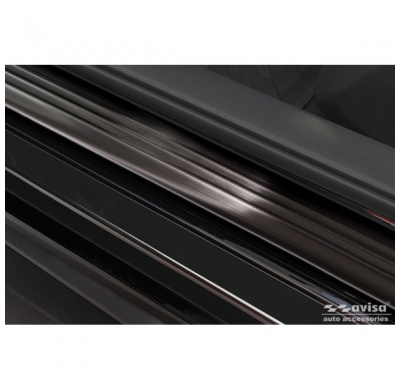 Protectores de umbral de puerta en acero inoxidable negro aptos para Honda Civic XI 2022- 'Lines' - 4 piezas