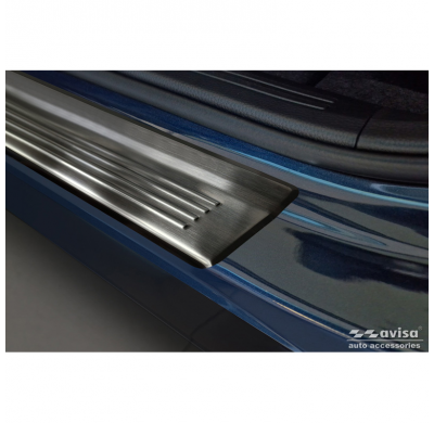 Protectores de umbral de puerta de acero inoxidable negros adecuados para Honda CR-V VI (RS_) 2023- - 'Lines' - 4 piezas