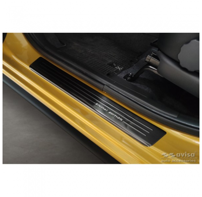 Protectores de umbrales de puertas Black Inox adecuados para Mitsubishi Space Star Facelift 2020- - 'Edición especial' - 4 pieza